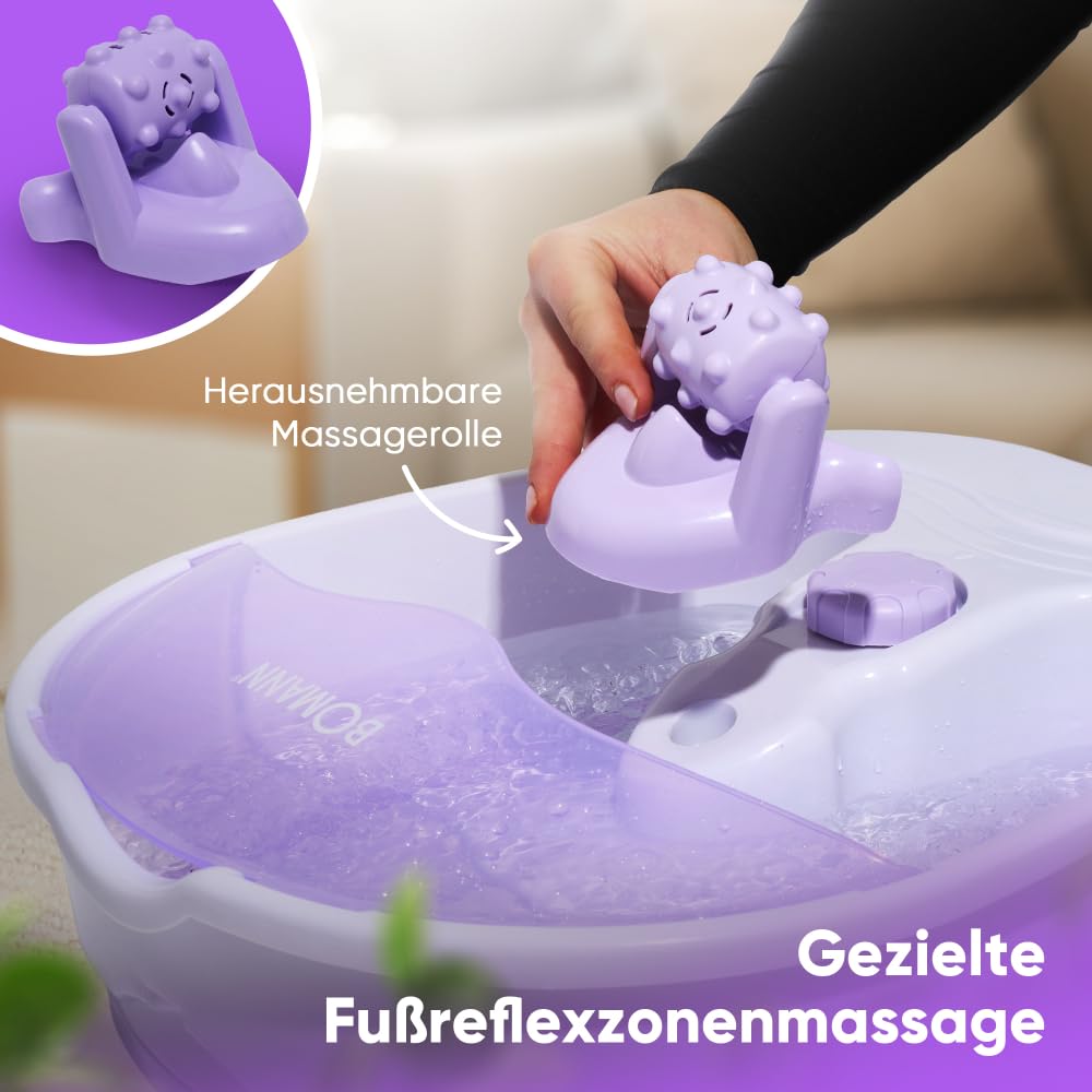 Bomann® Fußbad mit intensivem Whirlpool-Effekt | Fussbad mit Massagefunktion inkl. Massagerolle | Fußbadewanne mit 4-Stufen-Schalter | Fußmassagegerät mit Wasser | Fußwanne FM 8000 CB