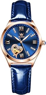 Women's Watches Automatic Self-Winding Watch Mechanical Watch with Leather Strap Luminous Ladies Dress Wrist Watches