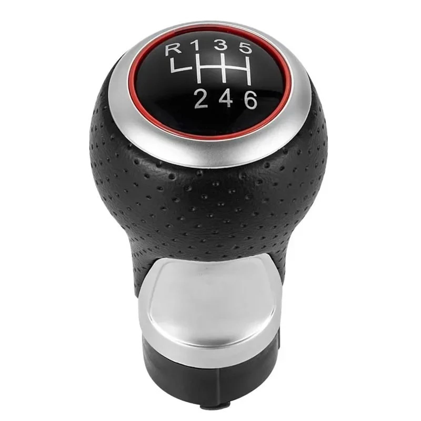 Jxewmtmc for Passat for Golf MK4 Leather Shifter Car Gear Shift Knob 12mm 5/6 Speed Handle Gear Stick Shift Cover(Red 6 Speed)