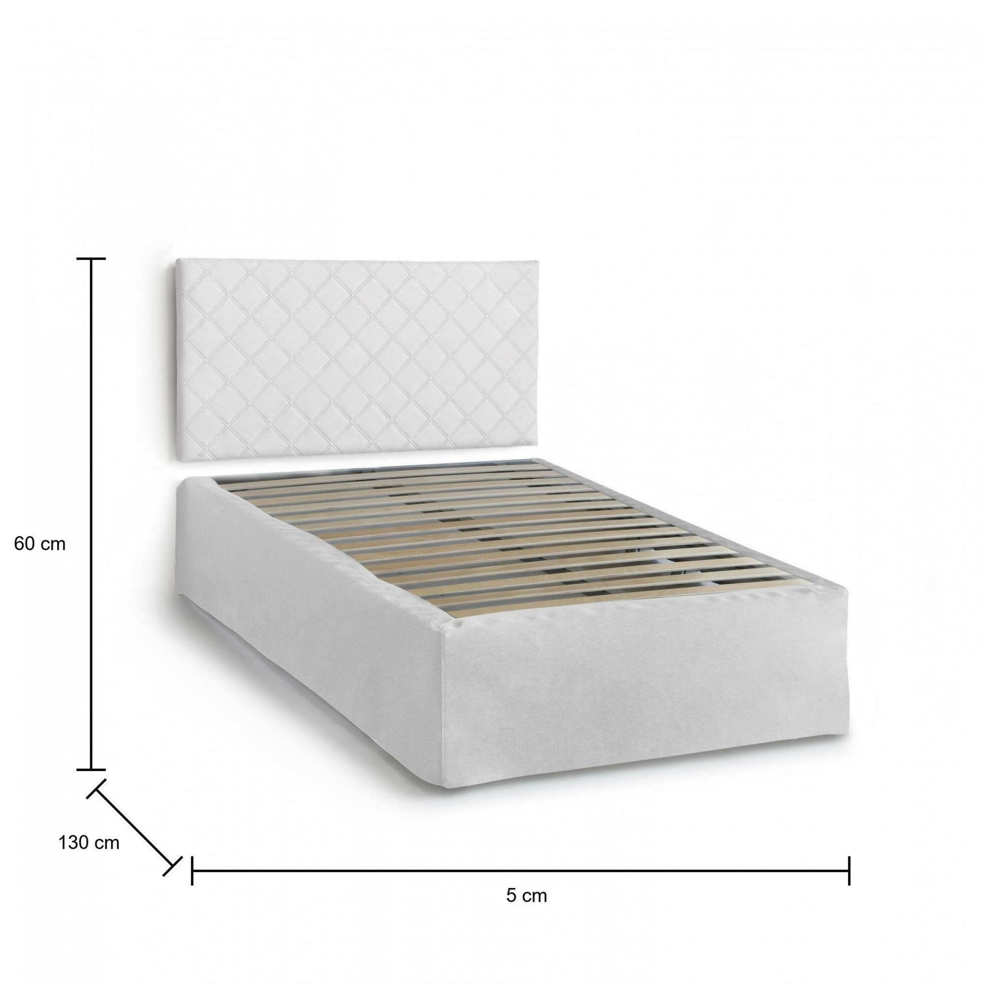 Talamo Italia Letto Piazza e Mezza Clea Bianco Sfoderabile Dimensione Materasso 120x190 cm, Imbottito