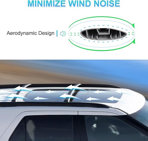 Miniatura 6 de JDMON Compatible con barras transversales para portaequipajes Volvo XC60 2013-2018 con rieles laterales, cerraduras antirrobo, barra transversal de