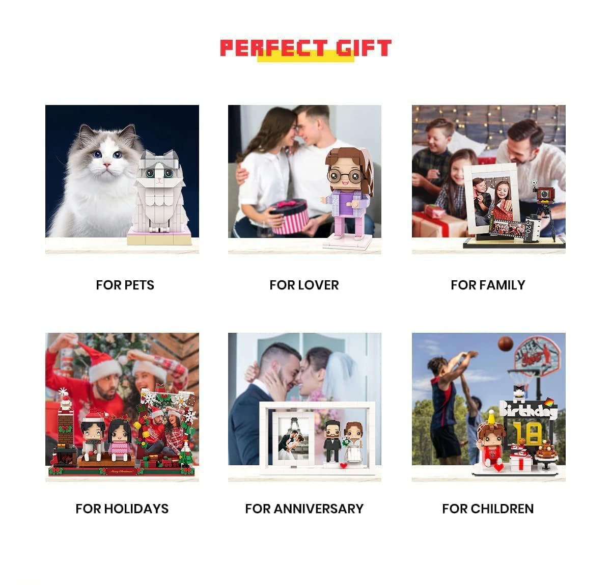 Figura Personalizzata Con Mattoncini Da Costruzione - Puzzle Con Blocco Foto - Regalo Creativo Per Compleanno, Festa Del Papà, Per Papà E Nonno