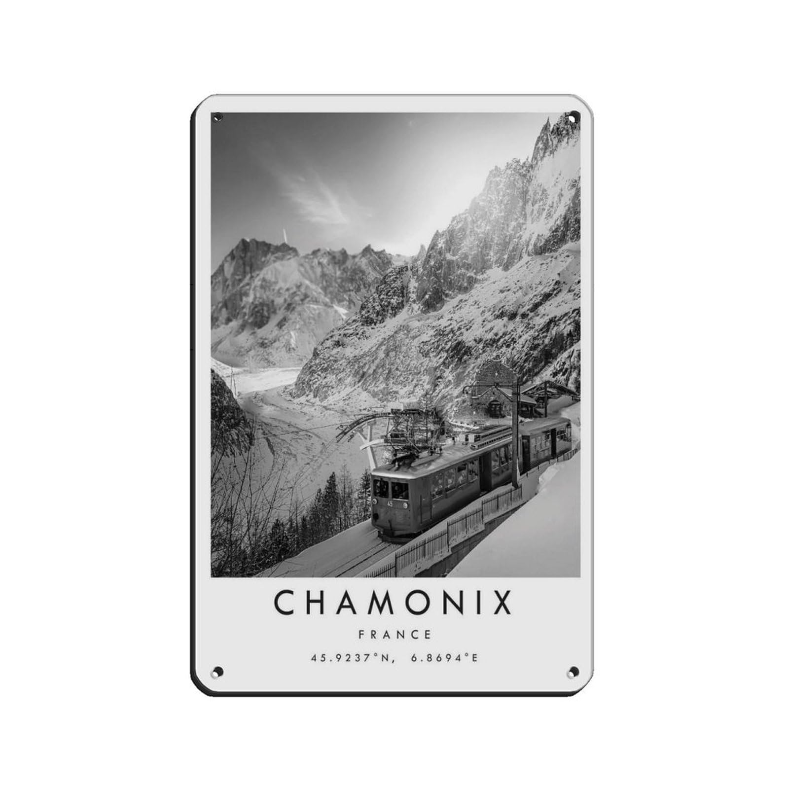 Chamonix Travel, France Poster Tin Sign Vintage Metal Pub Club Cafe Bar Home Wall Art Decoration Poster Retro 8x12inch(20x30cm)