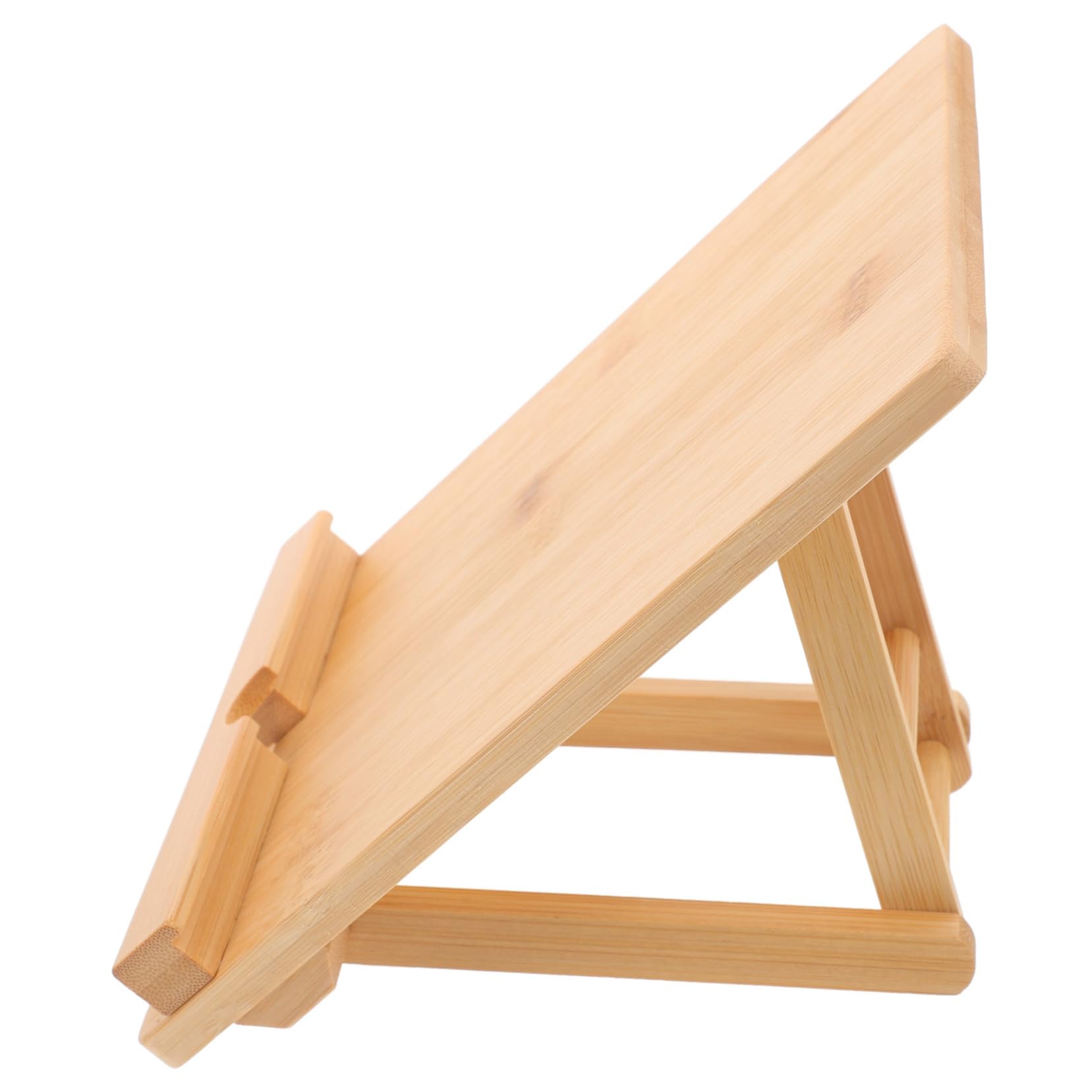 KALLORY Bamboo Desktop Display Stand Sleek Menu Sign Holder for Office Restaurant Shop