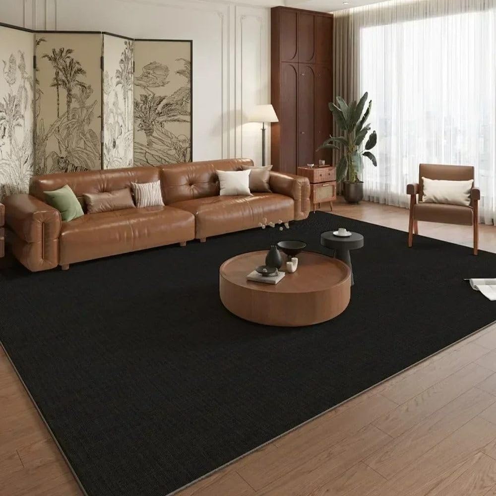 Tapis de salon rétro marron grand format 140x200 tapis de sol doux de chambre
