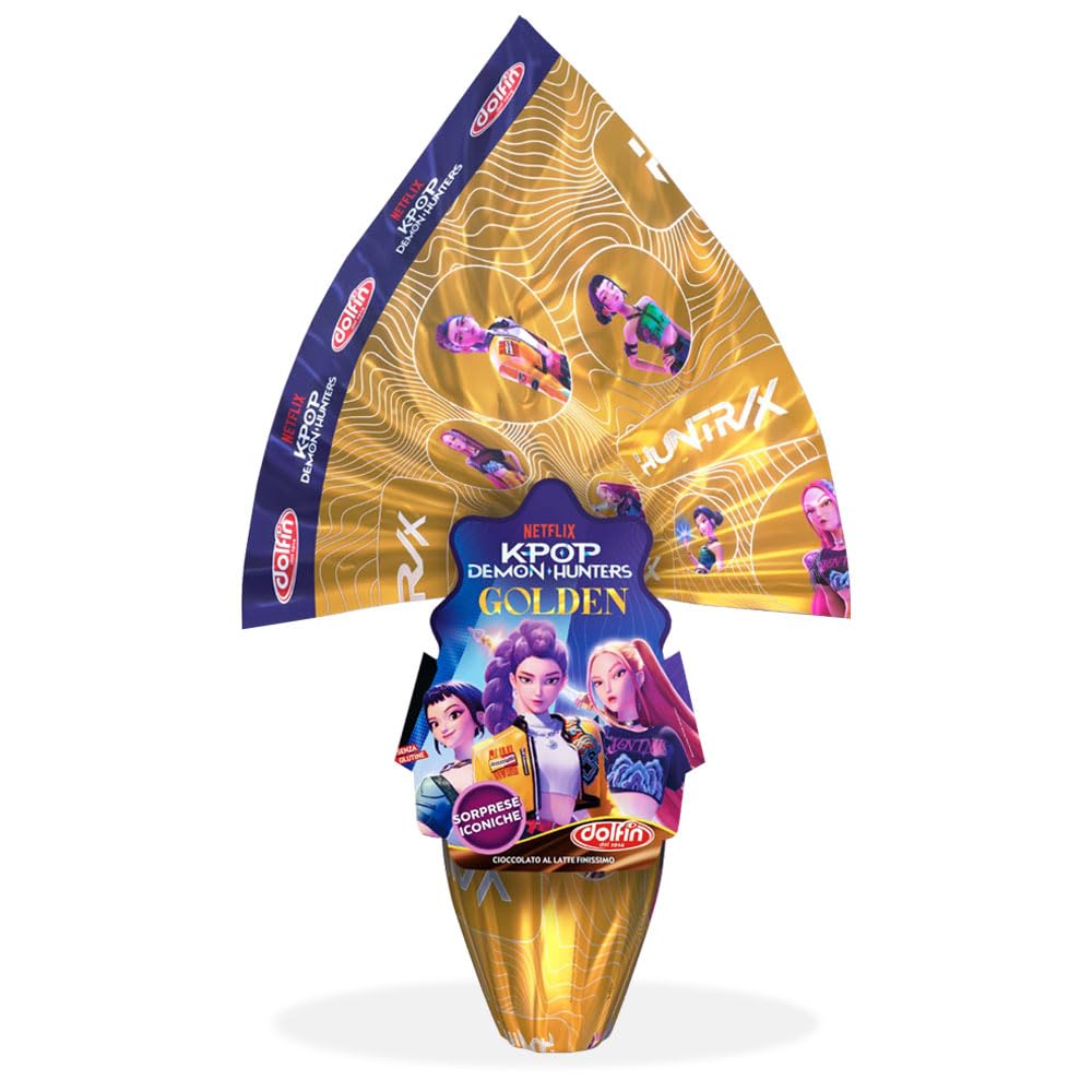 Uovo di Pasqua al Cioccolato al Latte con Sorpresa 150g / 220g / 250g – Personaggi per Bambini e Ragazzi – Idea Regalo Pasqua (KPop Demon Hunters – 250g)