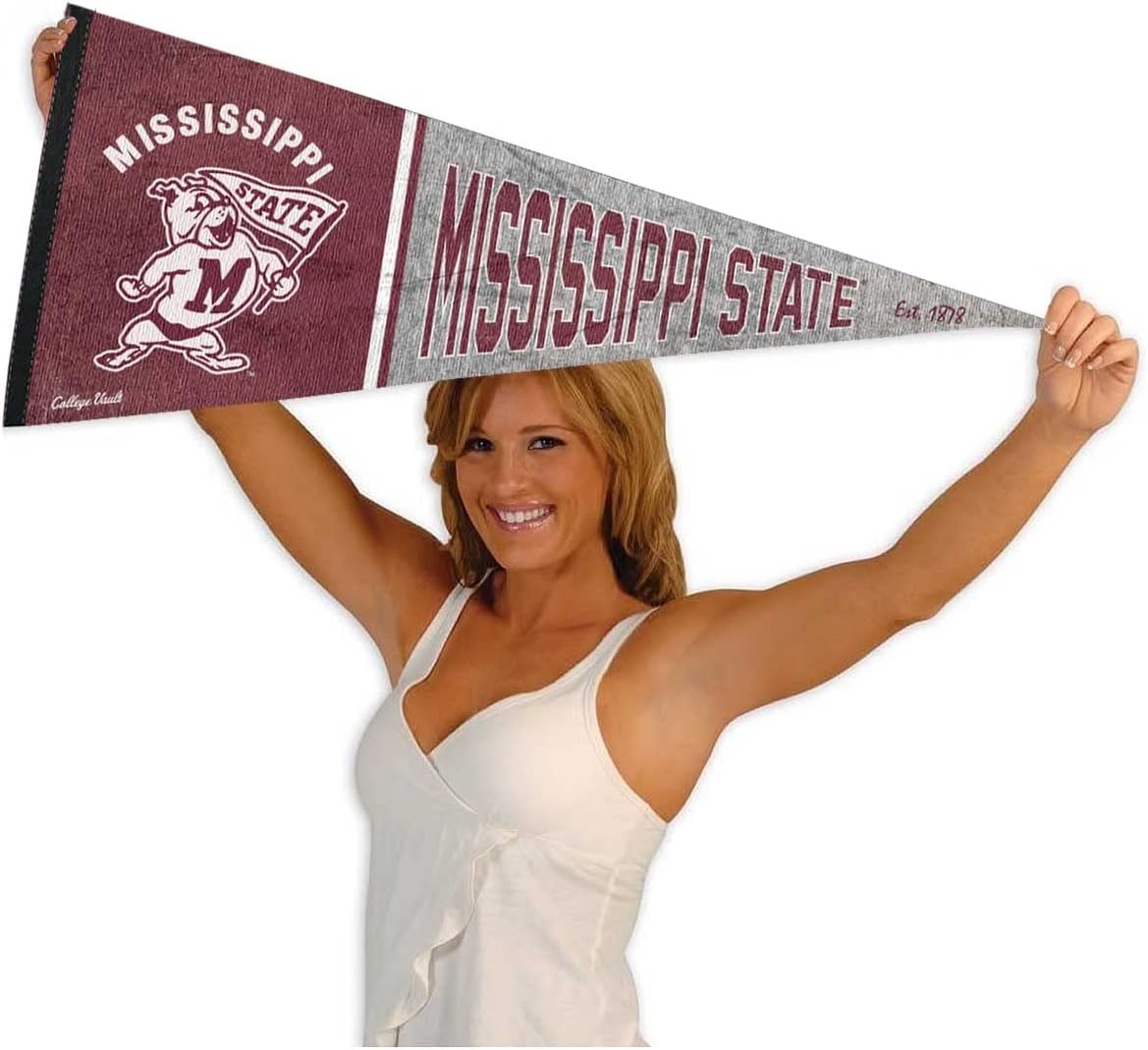 Mississippi State Bulldogs Pennant Throwback Vintage Banner