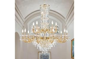 Dia 40.2 inch 22 Lights Gold Crystal Contemporary Chandelier Foyer Entryway Lighting