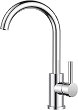 FORIOUS Rubinetto Lavello Cucina, Miscelatore Cucina Girevole a 360° Monocomando Acciaio Inox con 1 Foro, Cromo Lucido