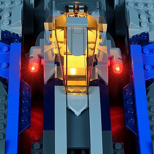 Miniatura 5 de Kyglaring Kit de iluminación LED solamente, juego de luces compatible con Lego Star Wars Mandalorian Starfighter 75316 impresionante kit de