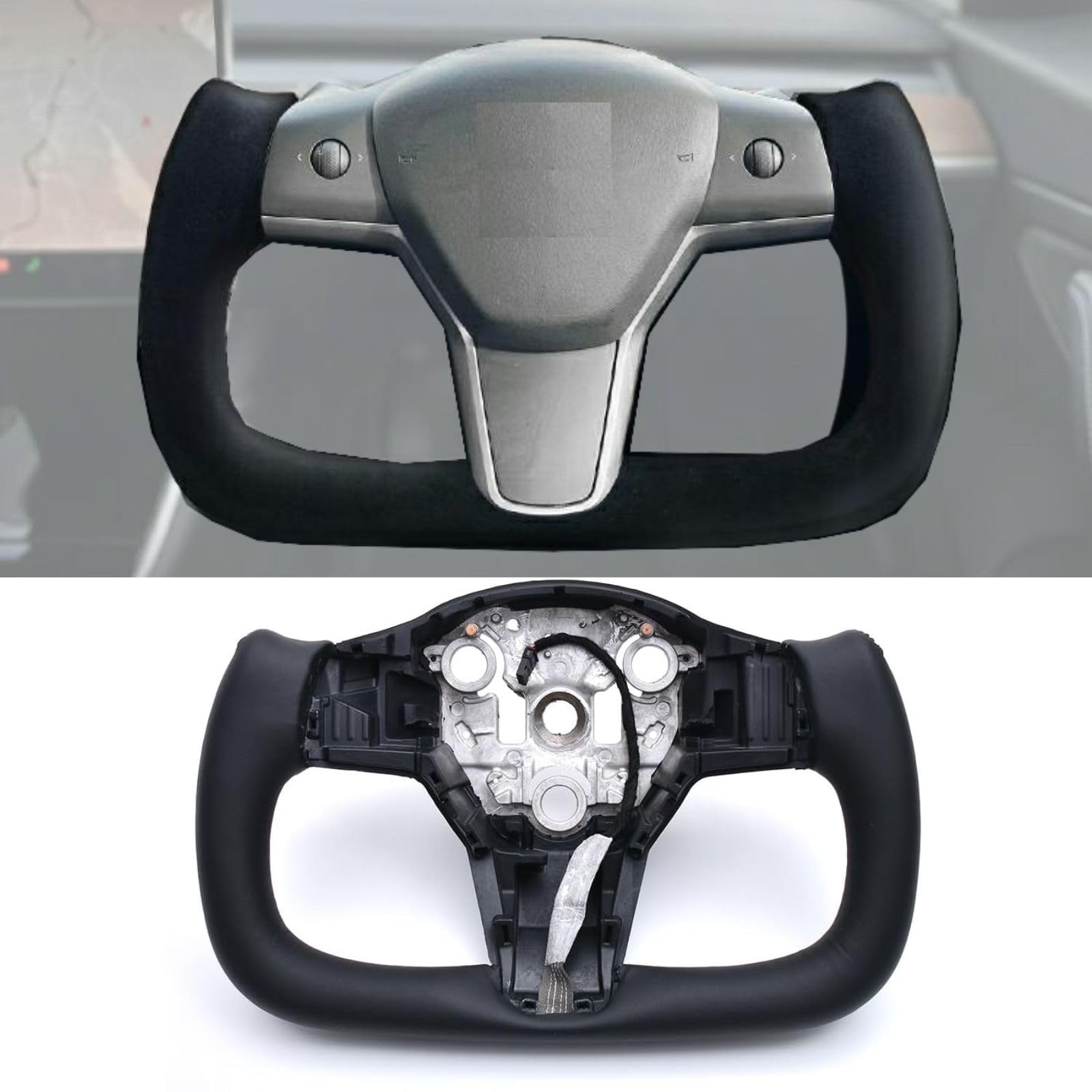 Amazon | 【純正交換ステアリング ヨークタイプ YOKE ブラック