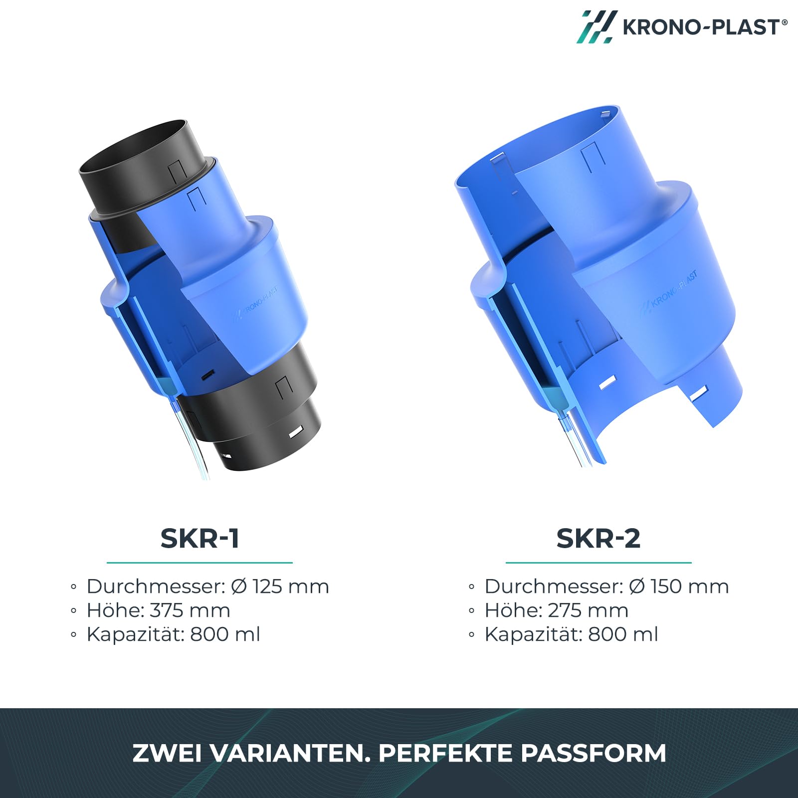Kondenswassersammler 150 mm für Kronoflex Rohr | Kondenswasserabscheider, Zubehör für Rohr, Winkelrohr, Entlüfterkamin, flexibles Anschlussrohr und Flexschlauch