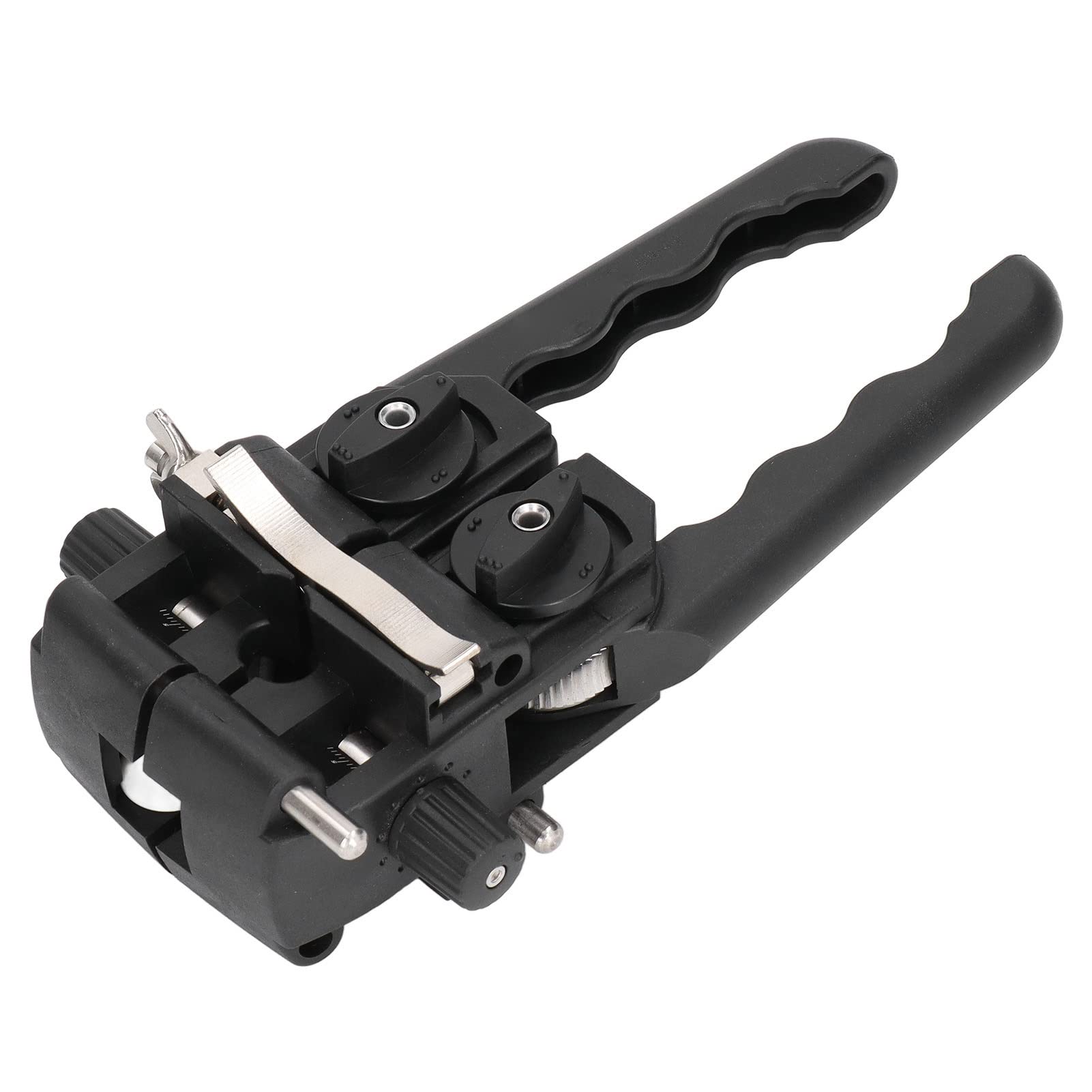 Pelacables de fibra óptica, cuchillo pelacables de doble vía con profundidad ajustable, corte longitudinal y transversal para cables de 0,3 a 1,2 pulgadas, diseño ergonómico de
