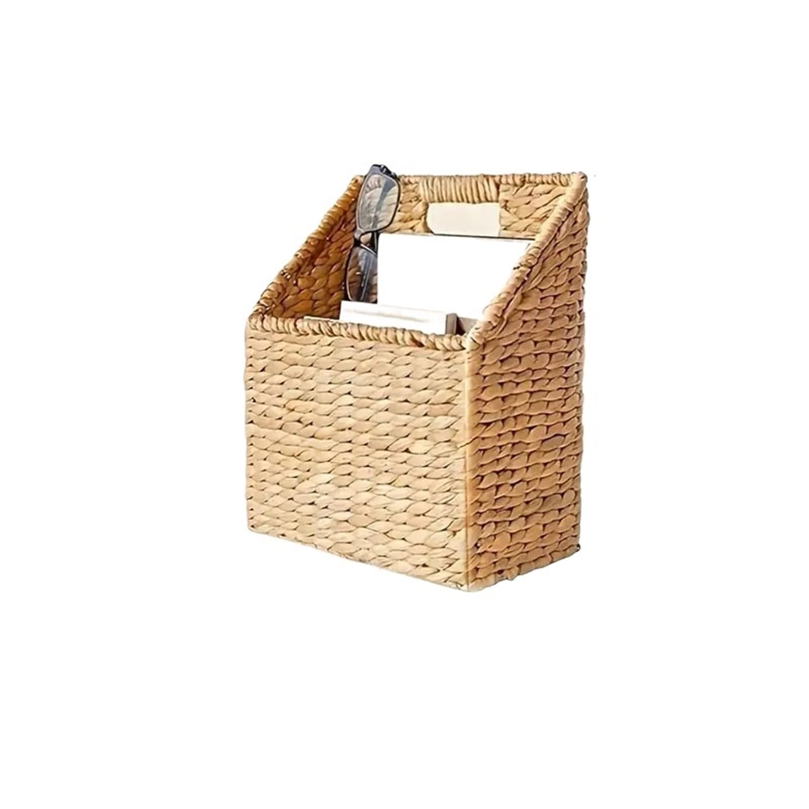 Revistero Tejido A Mano Cestas de almacenamiento colgantes tejidas hierba calabaza for organizar archivos, libros, accesorios, cestas correo, decoración del hogar Rural(L)