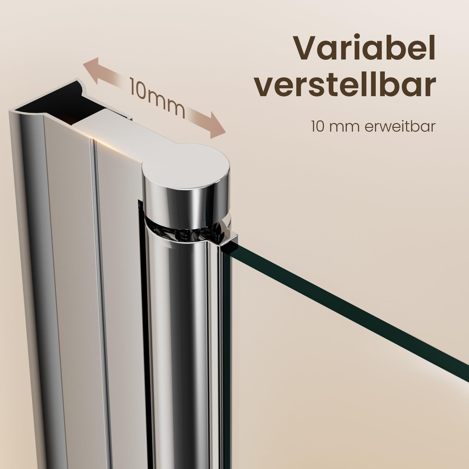 EMKE Duschtür Falttür 80x195 cm Duschabtrennung zum Falten 6 mm ESG-Sicherheitsglas Faltbare Duschwand für Nische Bad
