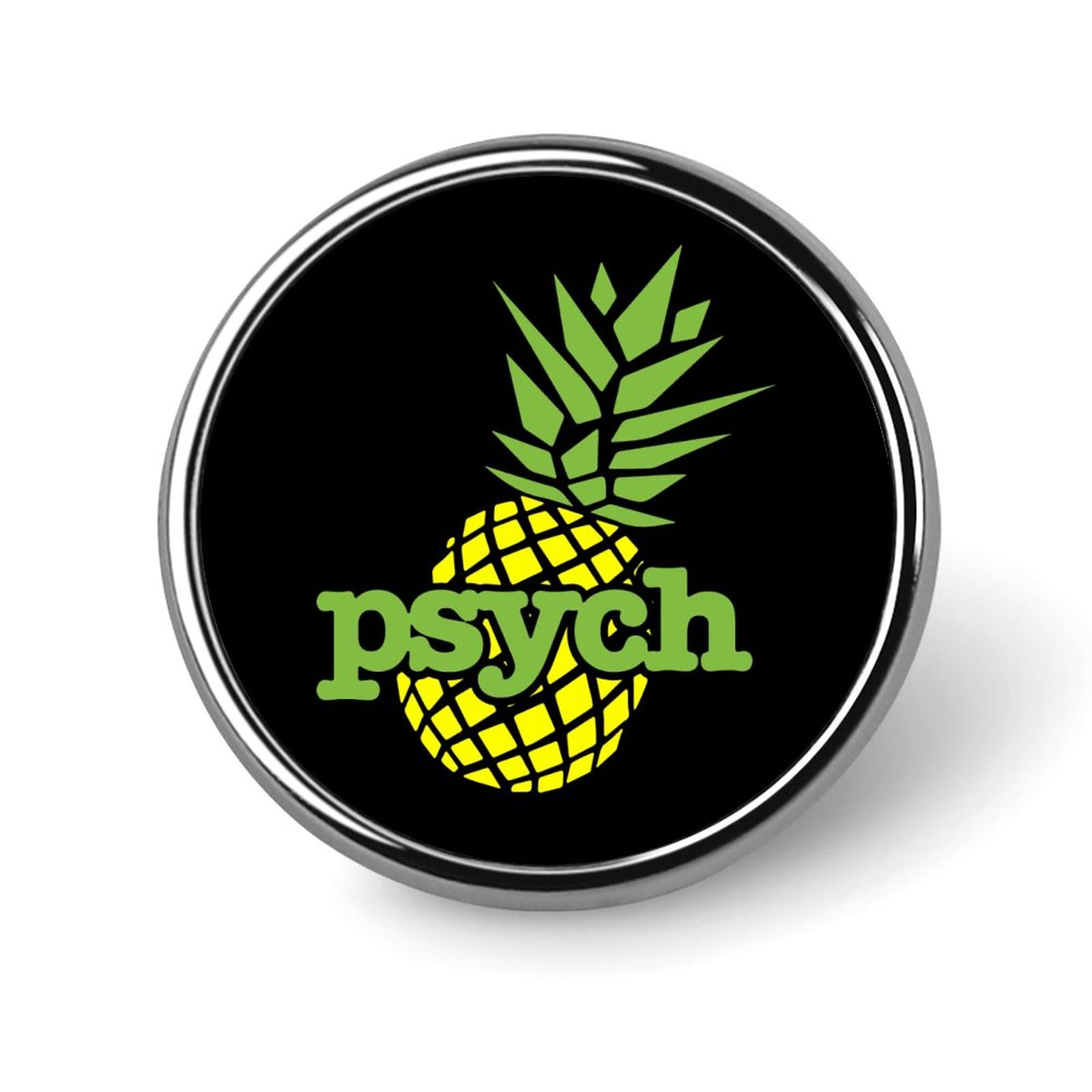 Psych Pineapple Elegant Lapel Clothes Pin Brooch Tie Pins Round Badge Jewelry for Men Women