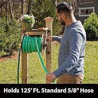 Liberty GARDEN 704 Decorative Cast Aluminum Wall Mount Garden Hose Reel, Holds 125-Feet of 5/8-Inch Hose - Bronze — image 4