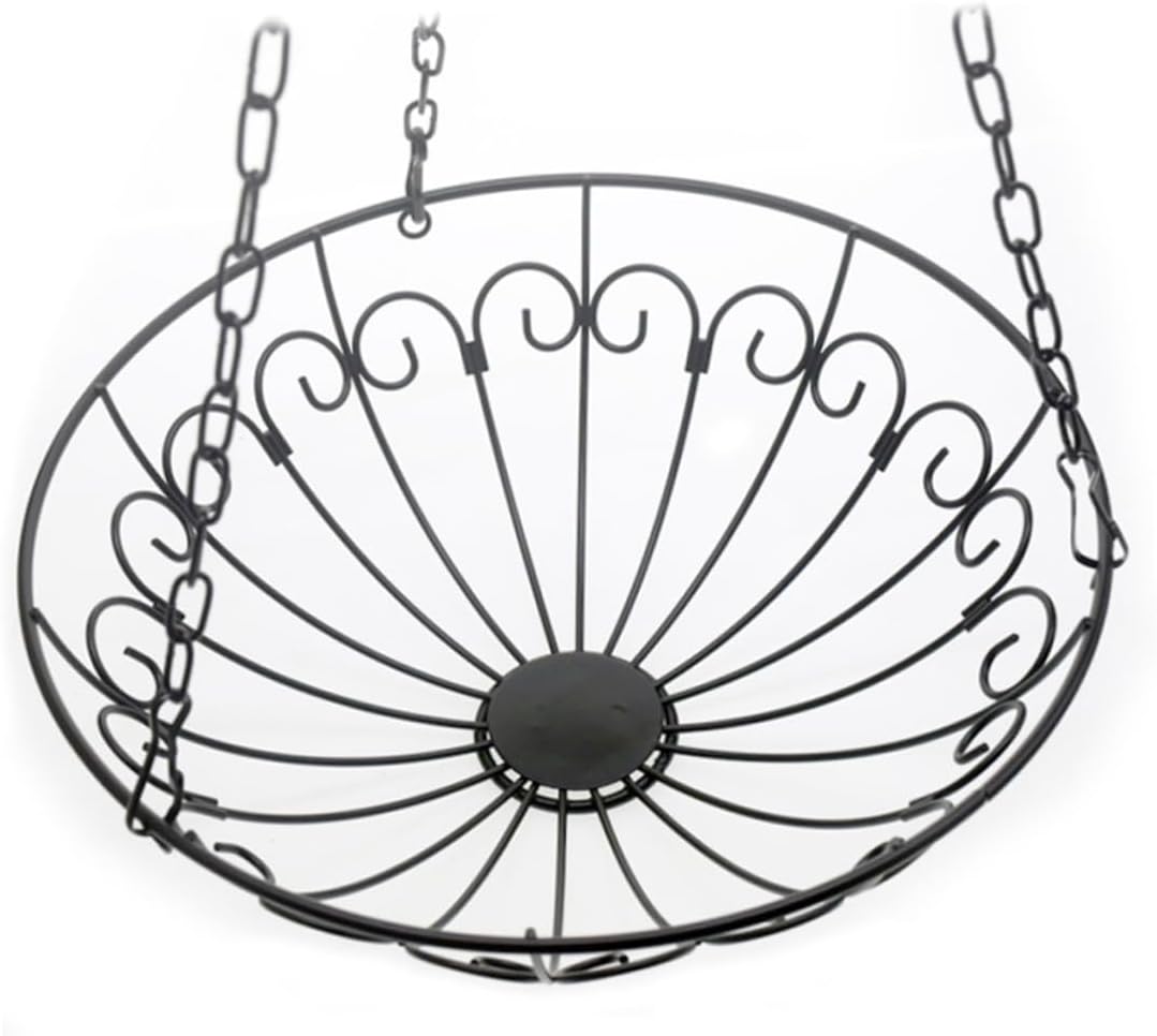 Cabilock European Style Iron Fruit Basket Hanging Vegetable Storage Organizer with Rotating Hook for Kitchen Metal Hollow Design for Fruits Vegetables