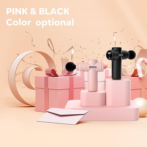 Miniatura 7 de AERLANG Mini pistola de masaje rosa, pistola masajeadora de tejido profundo muscular, masajeador de percusión de mano, pistola de masaje silenciosa