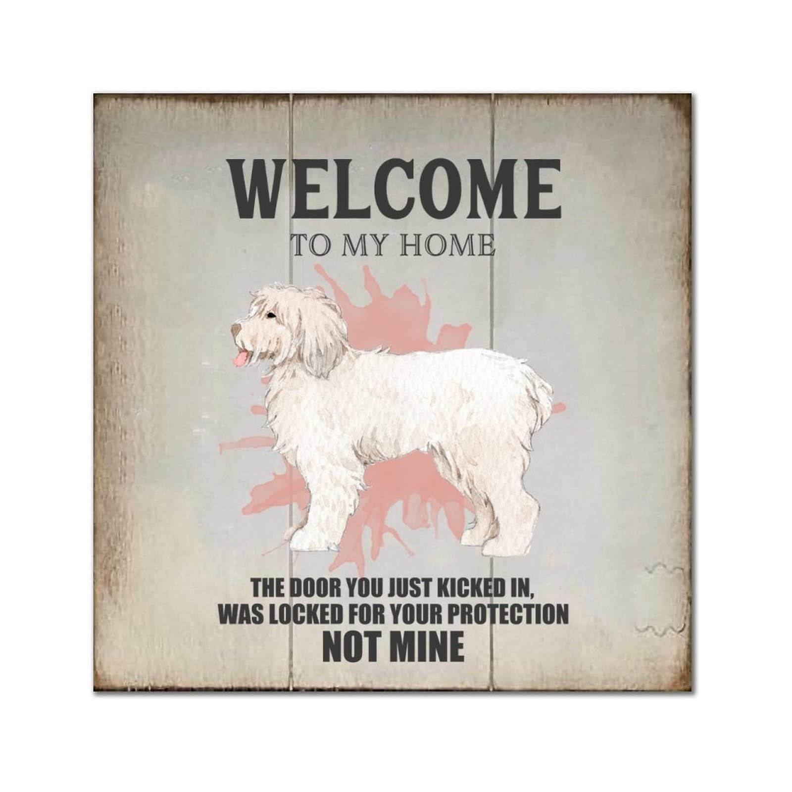 Plaque murale Welcome to My Home pour habiller un mur vide avec style rétro