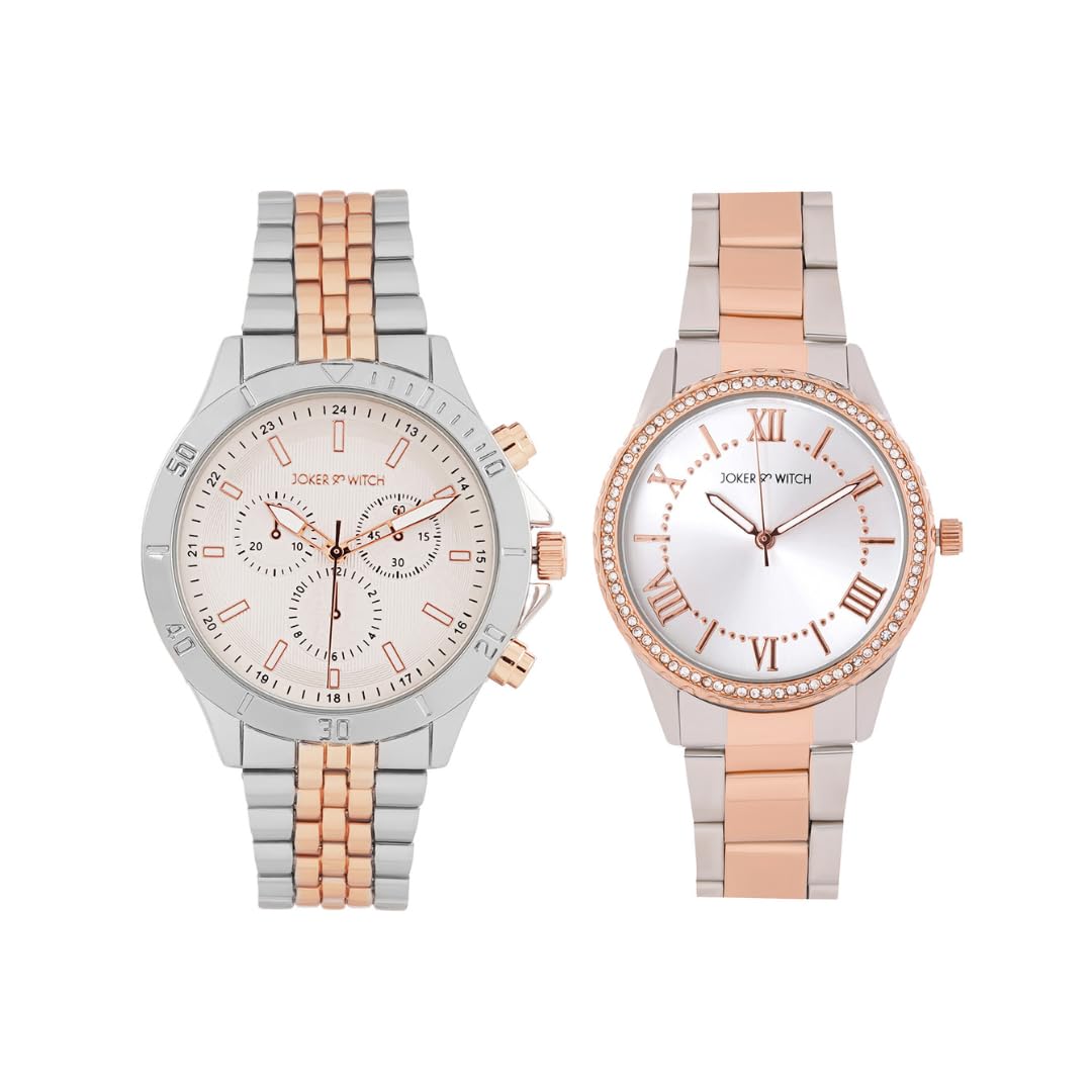 Joker & Witch Stainless Steel Hannah & Ulrich Couple Analogue Watches,Band-Color: Two-Tone, Dial - Silver (B0CVL7XRKV) Amazon Price History, Amazon Price Tracker