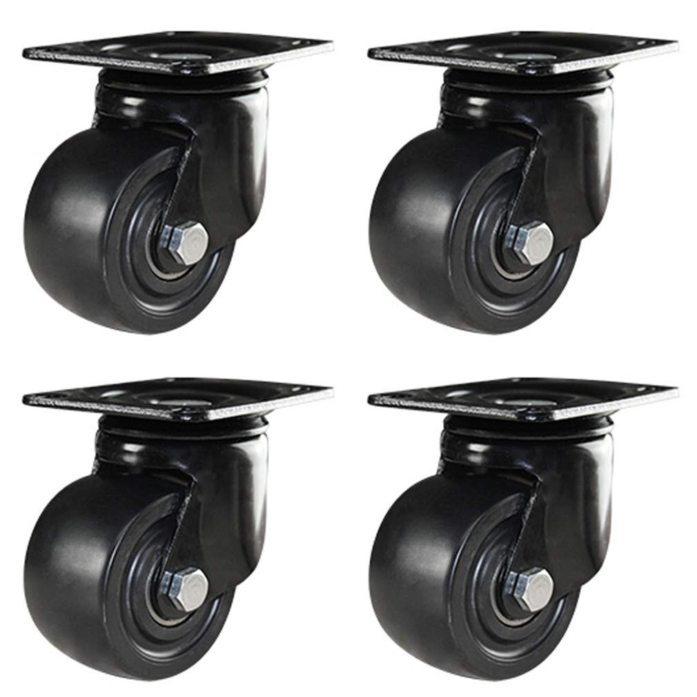 rotelle for mobiliRuota girevole girevole,Ruote for carrello,Set di 4 ruote piroettanti industriali,Rotelle for mobili in nylon,Nero,Resistente,Piastre superiori a 360°,Baricentro basso,Resistente all