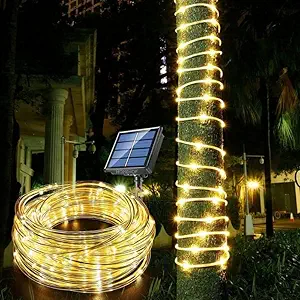 Homehop Decorative Solar Light 200Leds Waterproof String Pipe Lamp for Outdoor, Garden, Home Decor, and Tree with 8 Lighting Modes - ?Warm White,800Mah(20 M ABS+PC)