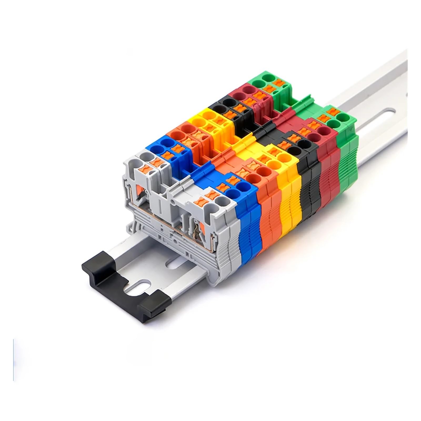 10Pcs PTV2.5 Push-in Terminal Block – Side Entry, 12 AWG, DIN Rail Wire Connector Grey
