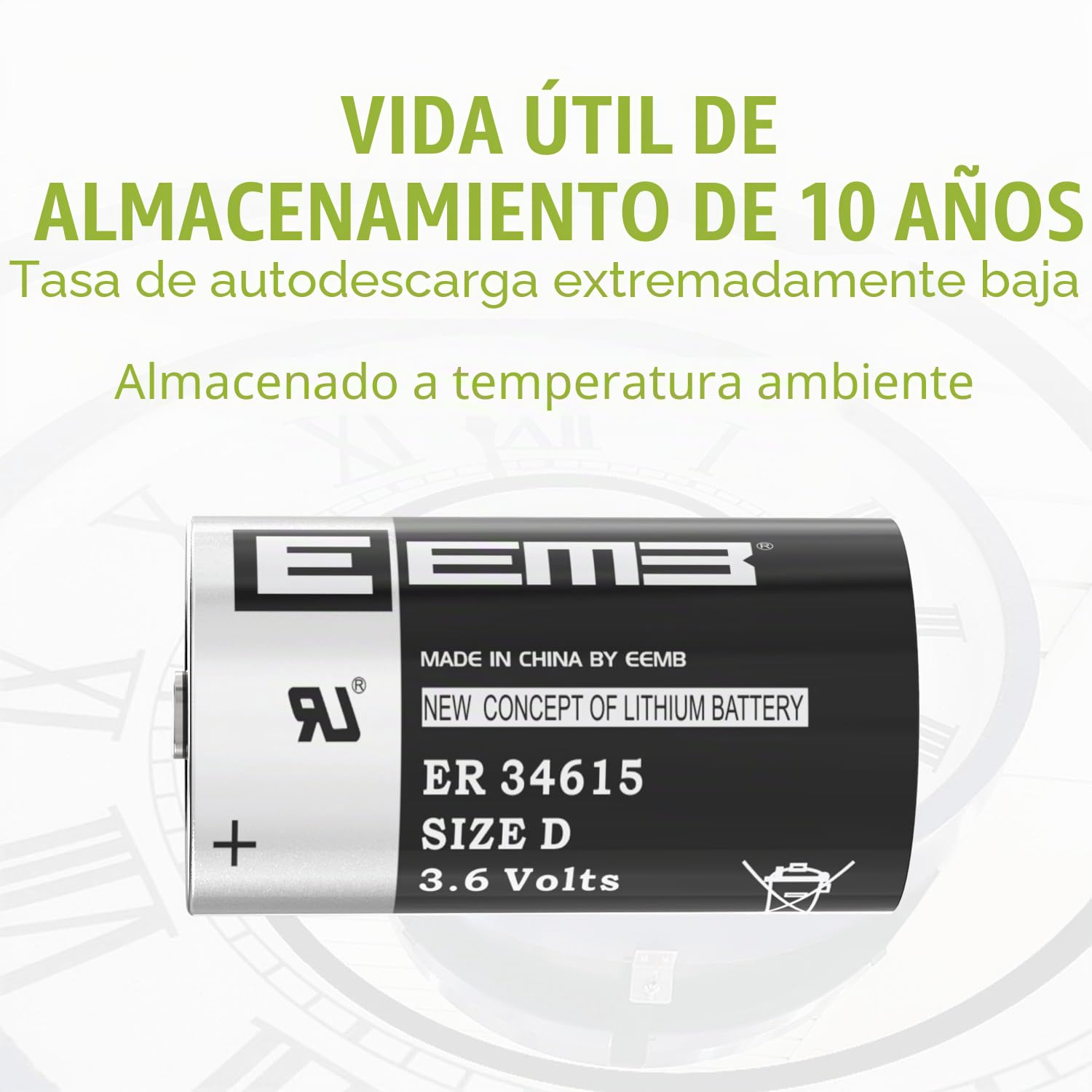 EEMB ER34615 D Cell Baterías 3.6V Lithium Baterías High Capacity Li-SOCL₂ no Recargable Baterías LS-33600 SB-D02 XL-205F para máquinas Herramienta CNC, programadores(8)