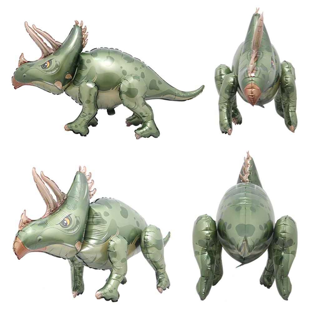 3D Dinosaur Foil Balloons - Triceratops, Champsosaurus, T-Rex Baby Shower Party Decorations