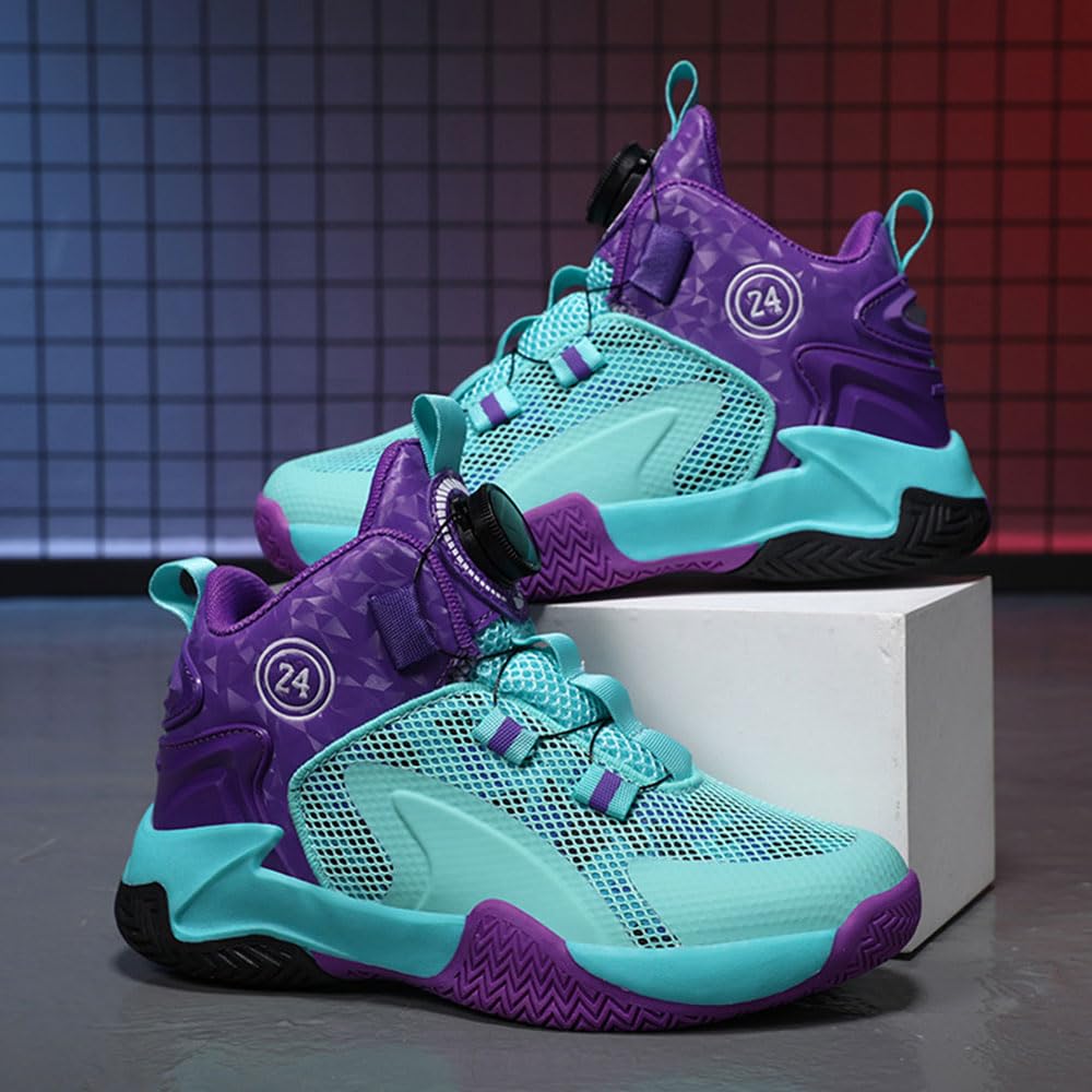 Hixingo Enfant Chaussure de Basketball, Garçon Sneakers Baskets Enfant Filles Mode Baskets de Basket-Bal Hautes pour Chaussures de Sport, pour Mixte Jeunes Homme Femme 31-40