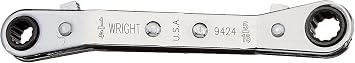 Wright Tool 9424 Nominal Size 12 Point Offset Reversible Ratcheting Box Wrench, 1/4" x 5/16"