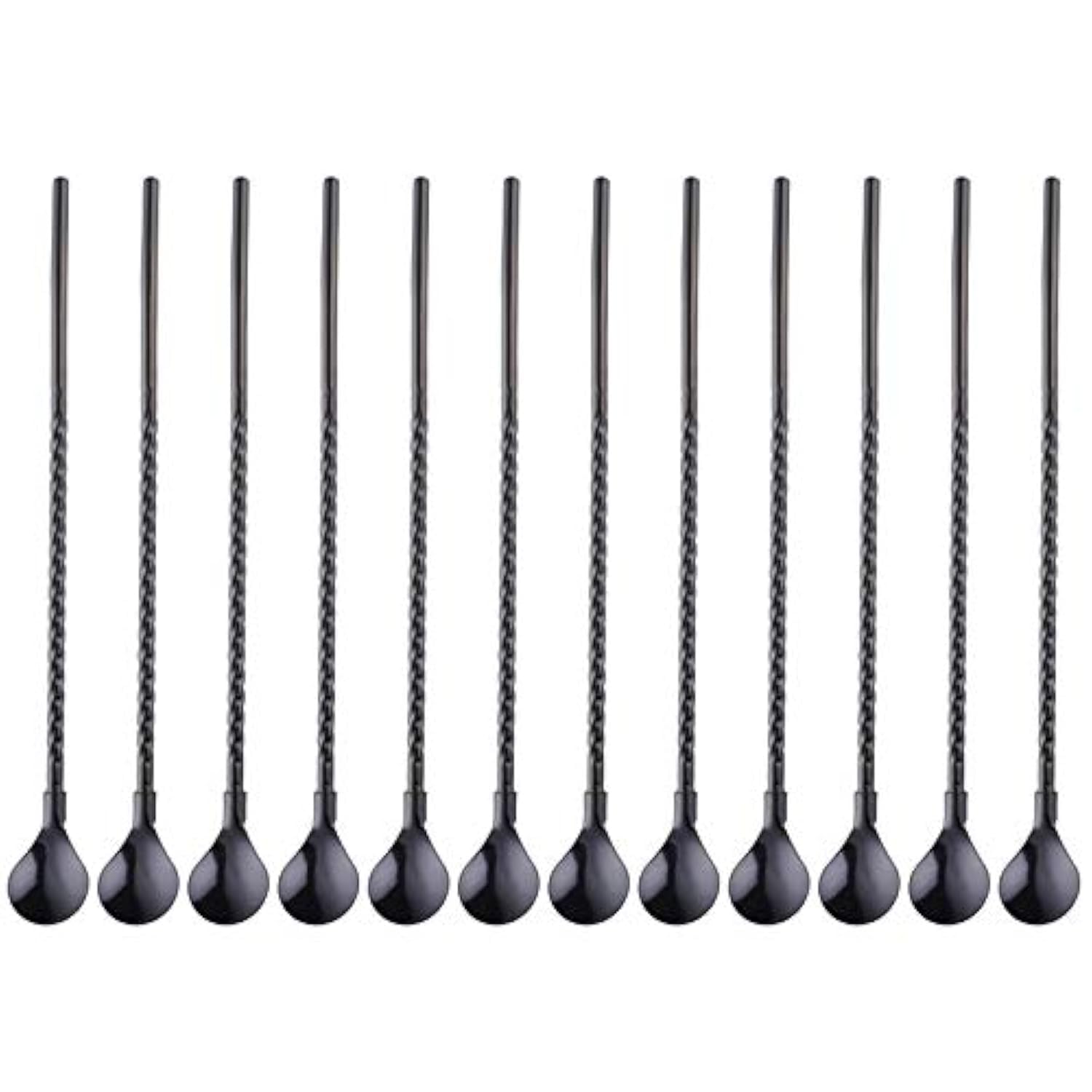 50 cannucce riutilizzabili in metallo all'ingrosso, 21,6 cm, cannucce nere in acciaio inox, per cocktail, caffè freddo, frappè, frullati (confezione da 50)