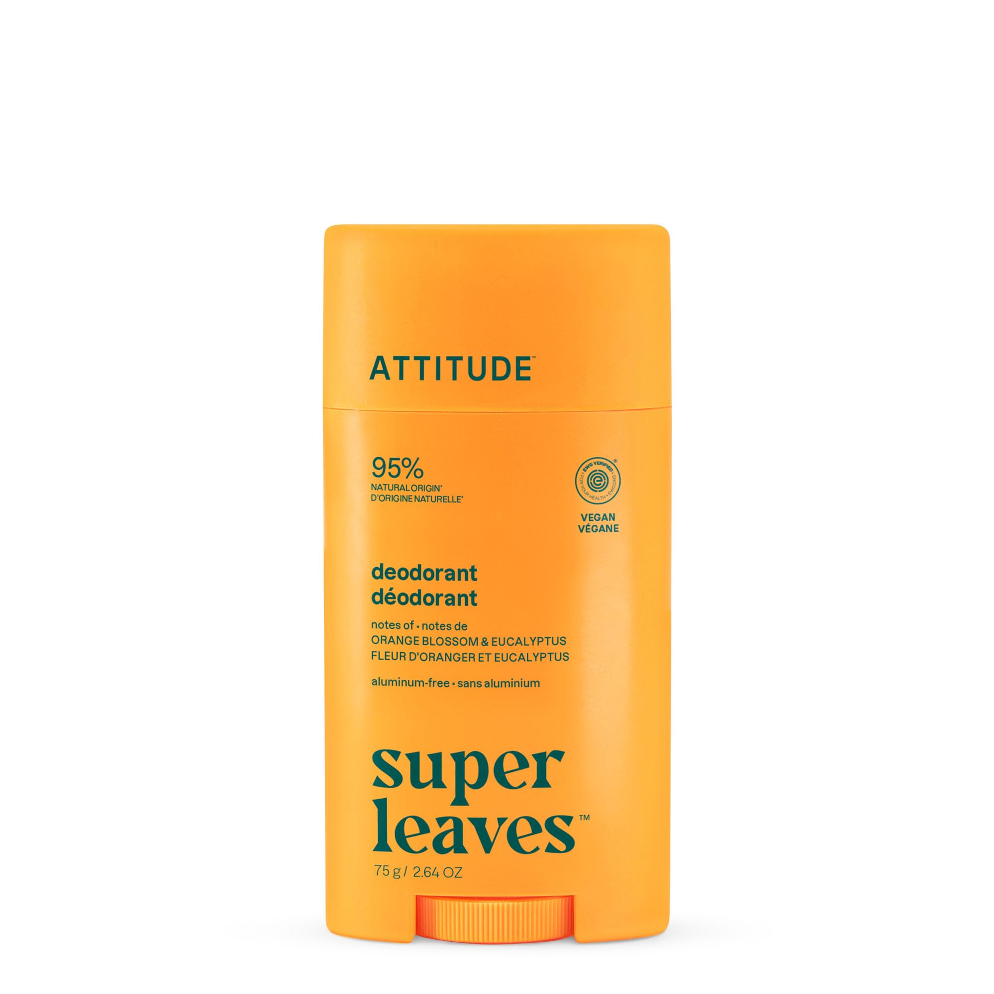 Attitude Super Leaves Deodorant Aluminum-Free Orange Blossom & Eucalyptus 75G