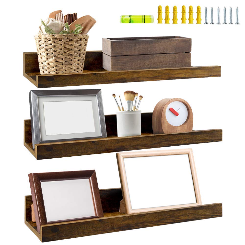 Buy Giftgarden 16Inch Floating Shelves with Ledge Bundling with Black