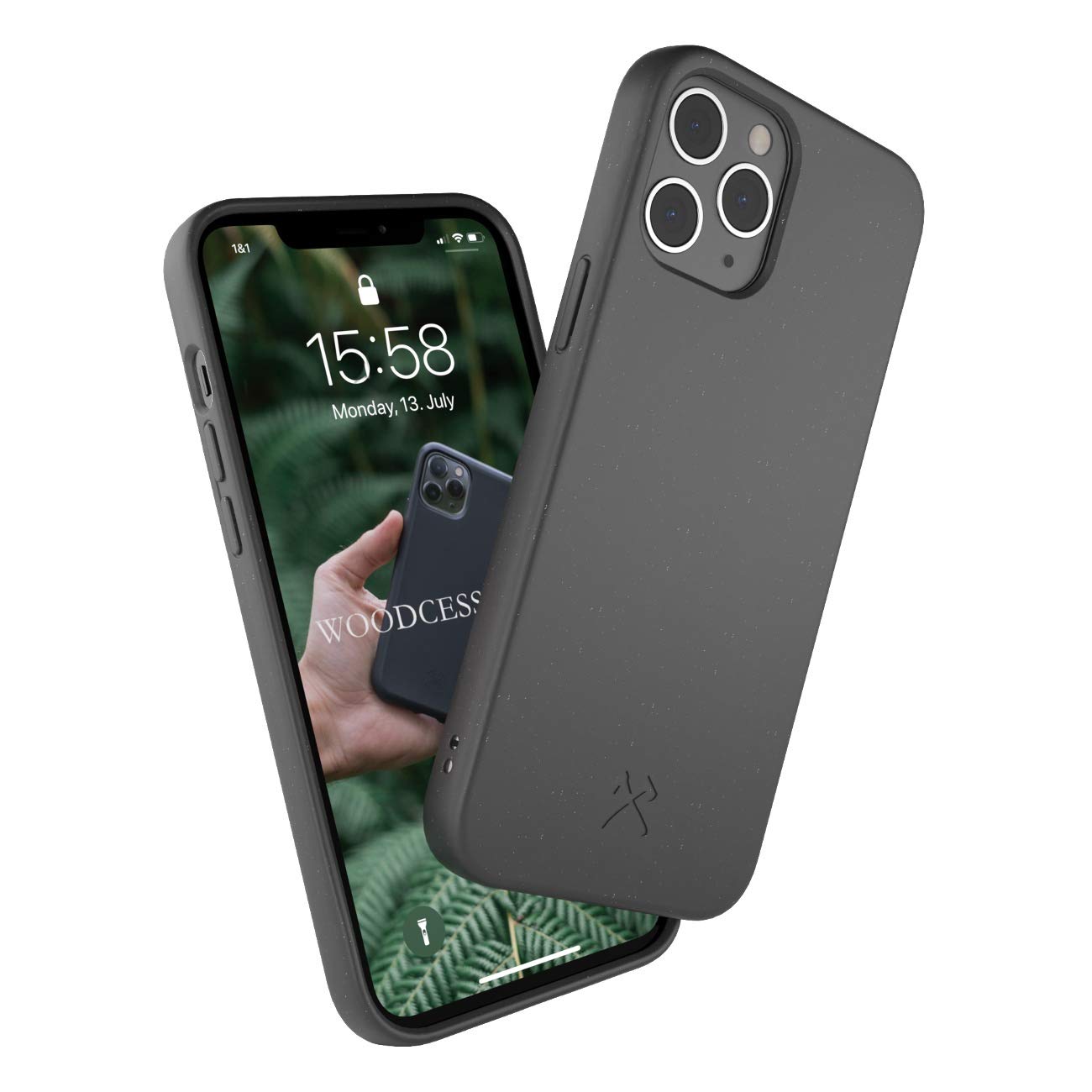 WOODCESSORIESPhone Case for iPhone 12 Case Black, iPhone 12 Pro Case Black - Ecofriendly, Made of Plants