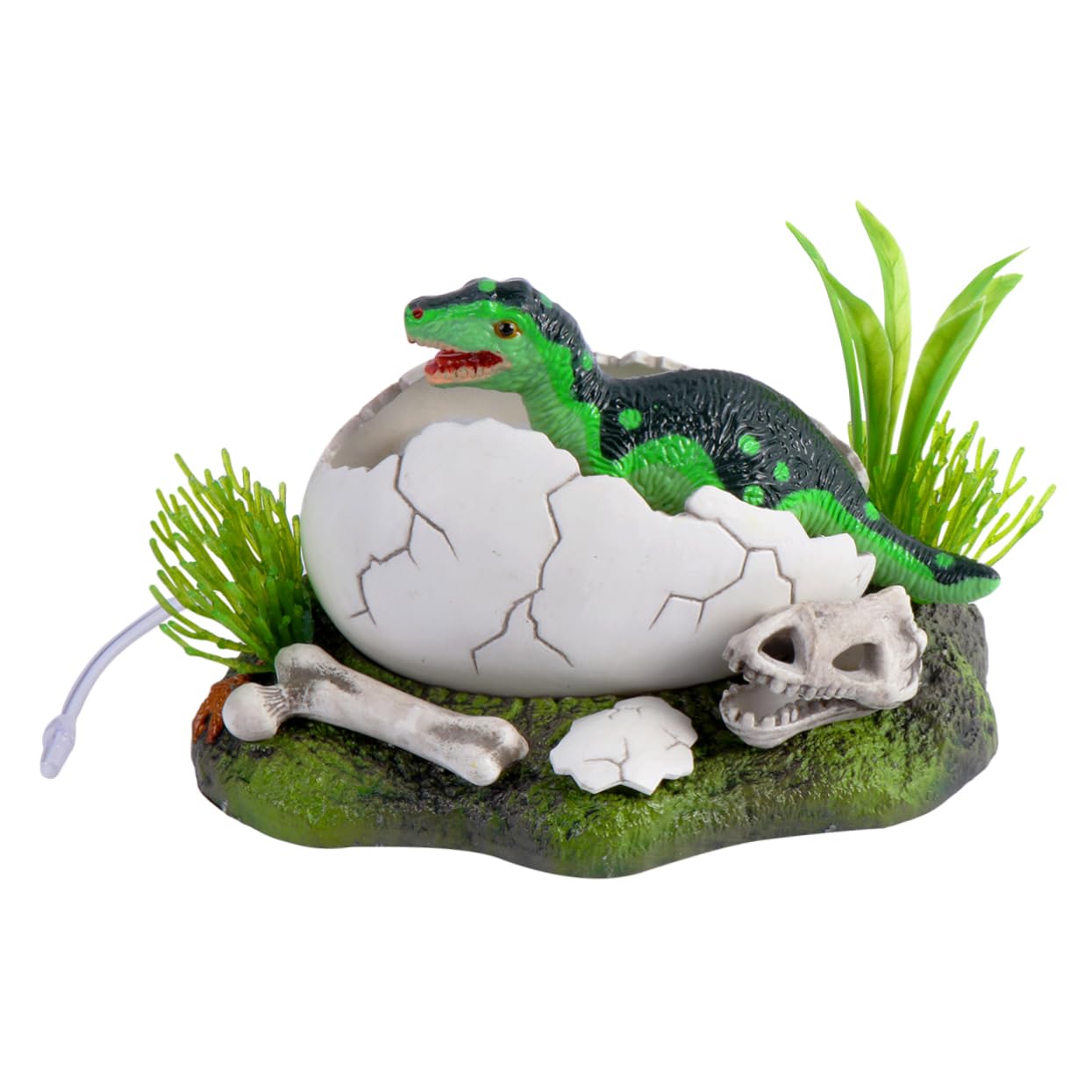 TOYANDONA Decorazione per Acquario in Resina Verde Tana per Animali Acquatici e Pompa di Ossigeno, Accessorio Funzionale per Serbatoio e Arredamento Acquario