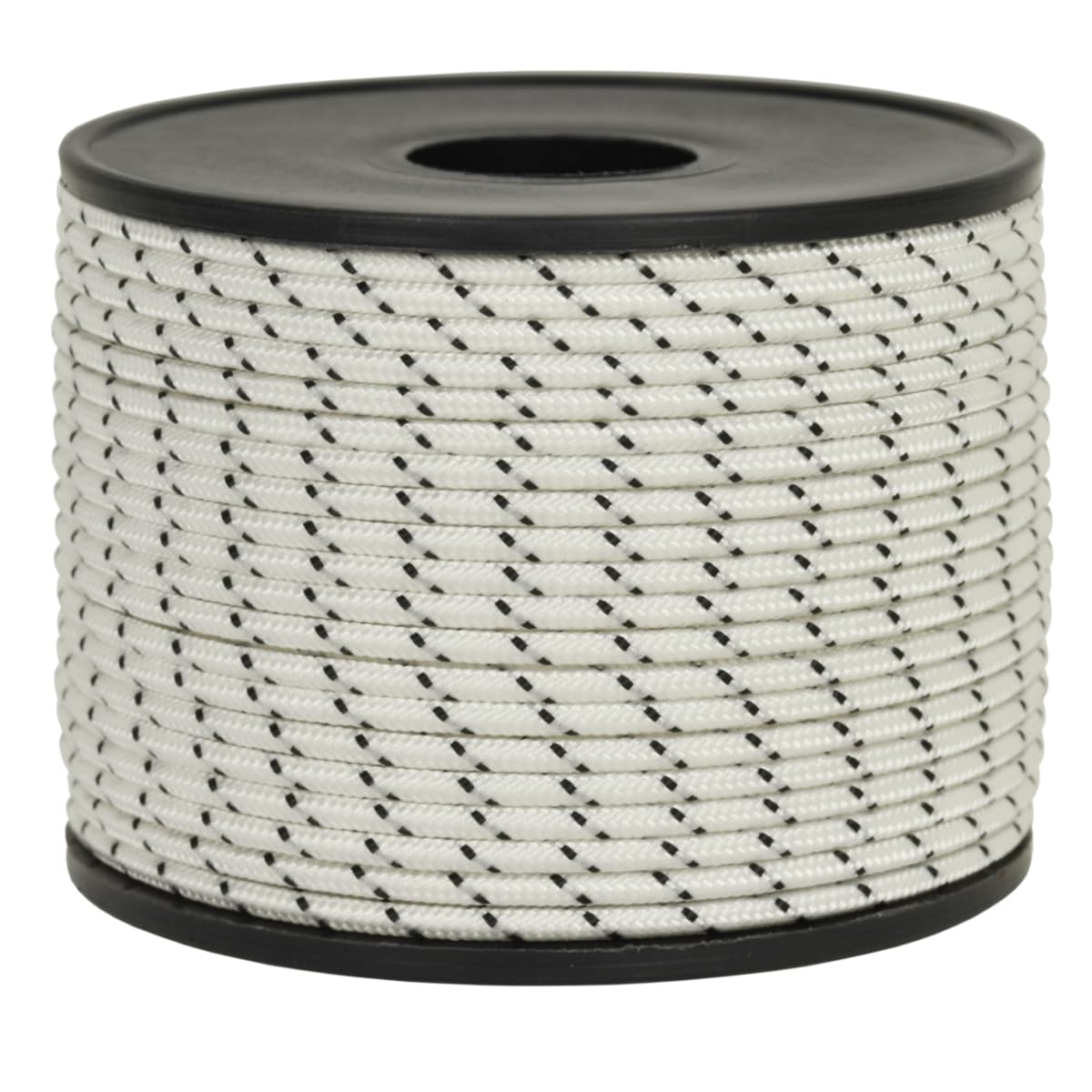 Corderie Italiane®, 006044987, Sagola per fucili da sub, anima in Dyneema® SK75 intrecciato, rivestimento in Poliestere Alta Tenacità prestirato, diametro 2,0 mm, 50 metri, Colore Bianco - Nero