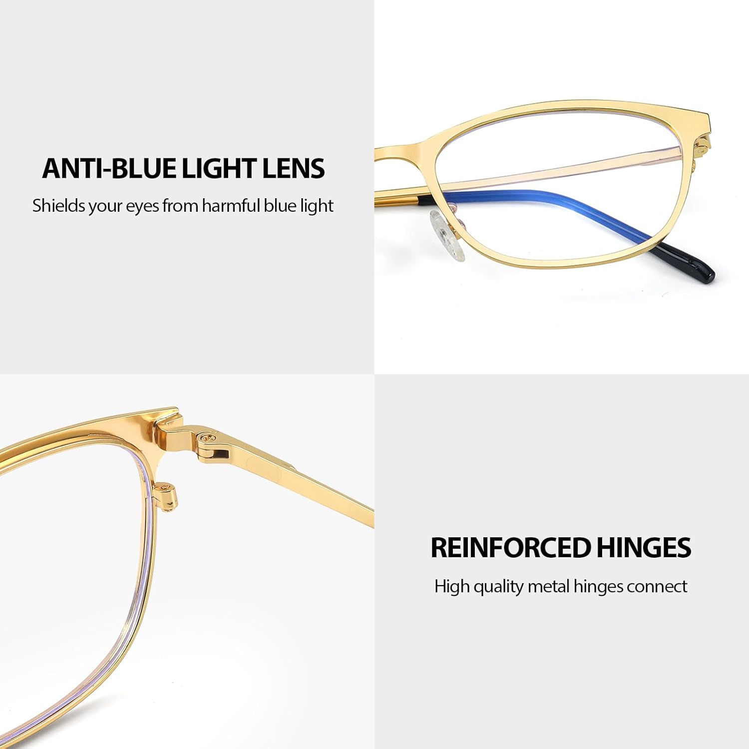 IGnaef Retro Rectangle Bayonetta Blue Light Blocking Glasses for Women Clear Office-Siren Style IF6233 - Image 4