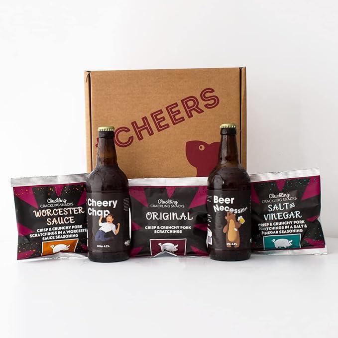 Beer & Pork Scratchings Gift Set 1 high protein snack, beer gift set