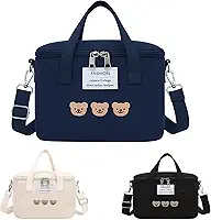 Bolsa Térmica lancheira com Alça Ajustável, Design de 3 Ursinhos, Ideal para Marmitas e Bebidas (AZUL MARINHO)