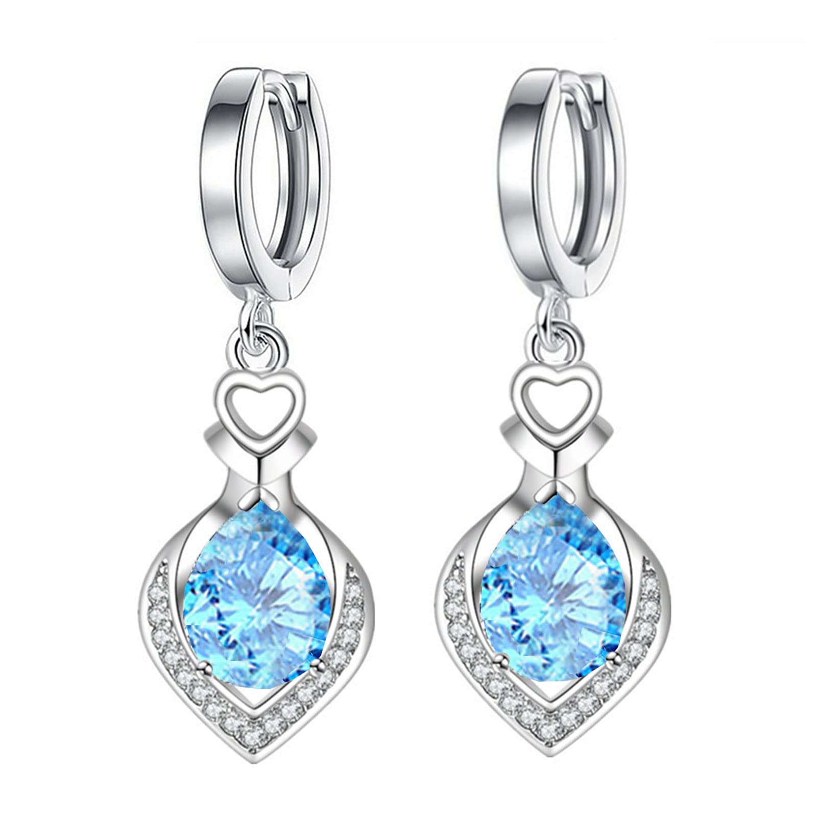 Orecchini Pendenti In Argento 925 Con Zirconi Cubici – Design Lineare 'Forever Love' – Ipoallergenici – Regalo In Scatola Portagioie