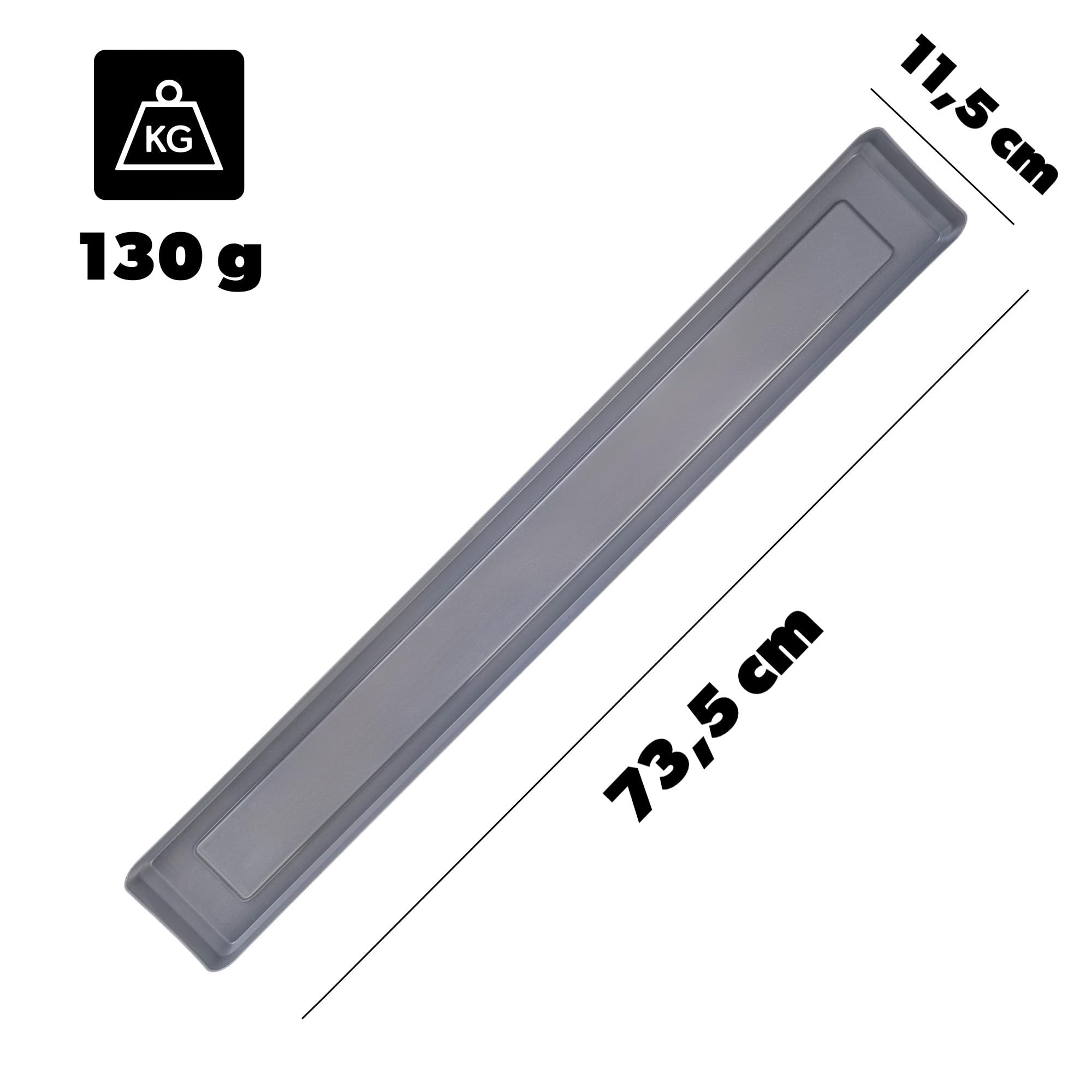 KADAX Jardinera con platillo en juego, con o sin soportes para jardineras, maceta de plástico para balcón, jardinera, barandilla, maceta (antracita, 80 cm + soportes), K10028