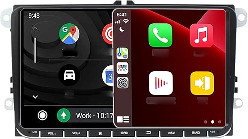 SCUMAXCON 9 "Android 13 inalámbrico Carplay Android Auto Car Stereo 8-CORE 2+32G navegación GPS WiFi BT IPS pantalla táctil DSP USB RVC para VW Golf