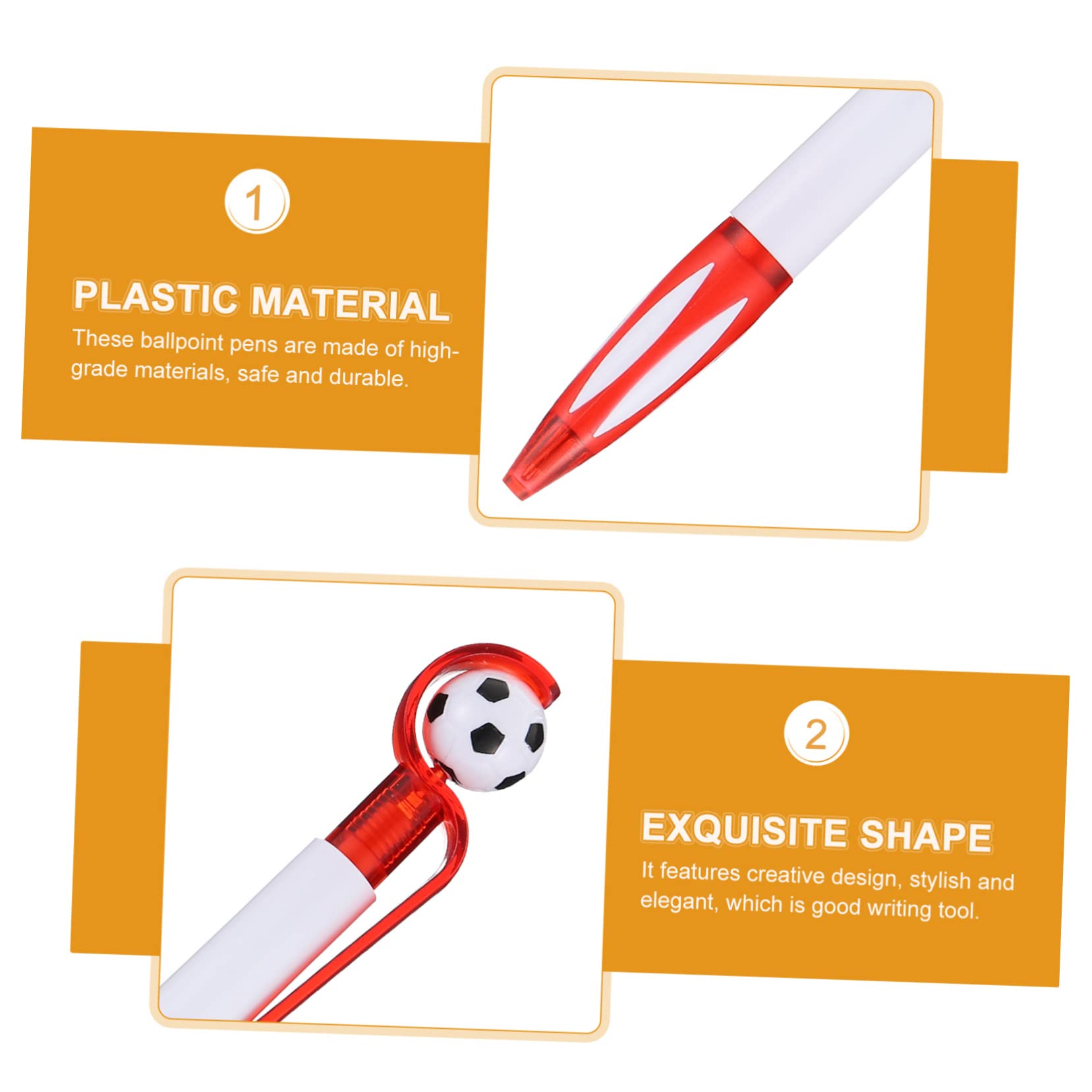 VILLCASE 5 Set Penna A Sfera Penne A Sfera Squadra Di Calcio Piatti Di Carta Da Calcio Penne Da Calcio Novità Penna Da Calcio in Plastica Artigianale Pennarelli in Plastica 18 Pezzi * 5