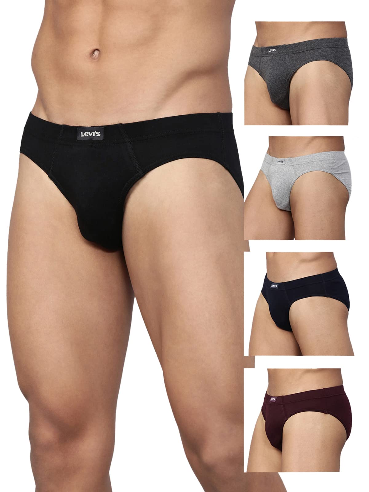 Cotton Style# 011 Comfort Brief for Men with Contoured Double Pouch, Tag Free Comfort & Smartskin Technology (Assorted- Pack of 5) Color & Print May Vary