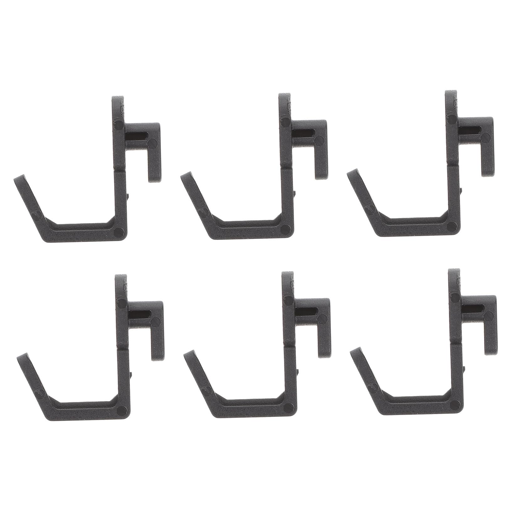 SOLUSTRE 20pcs Black J Shape Peg Hooks Plastic Display Shelf Hangers Easy to Install Practical Organizer Hooks for Kitchen Bedroom or Study Use