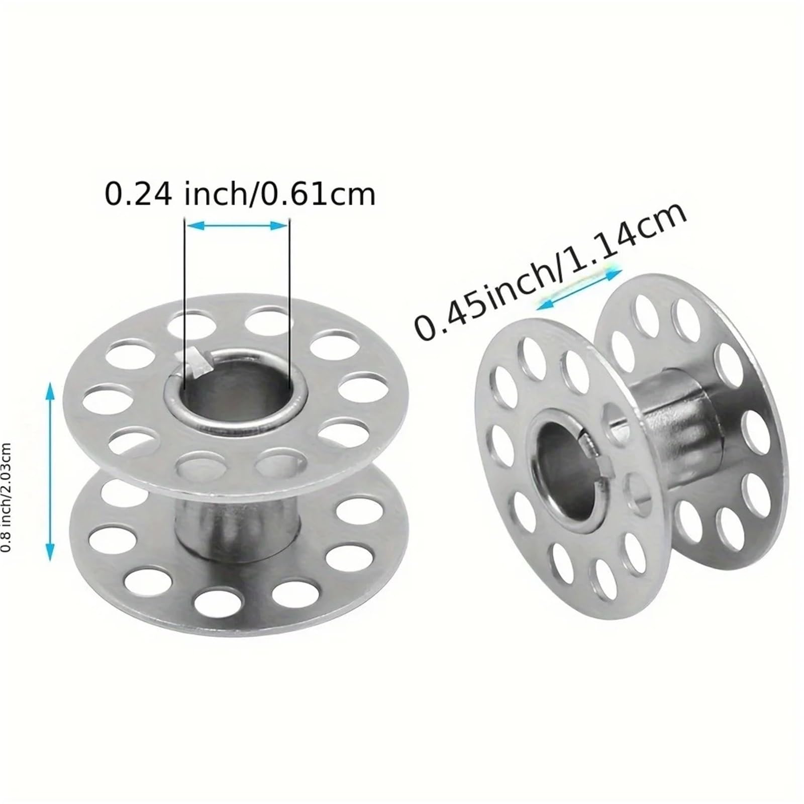 Juego de 25 bobinas preenrolladas para máquina de coser de acero inoxidable resistente para todas las máquinas de coser de mano, máquina de bordar