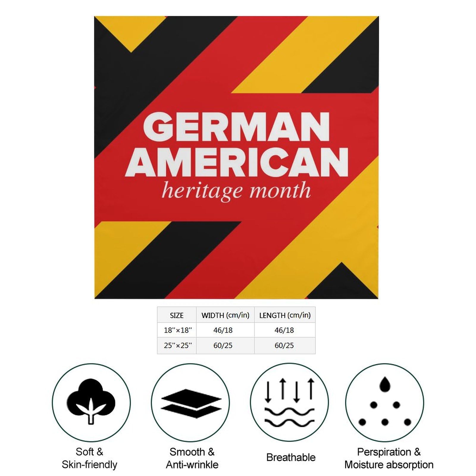 Csemeie German American Heritage Month Bandana Hair Scarf Headband Adjustable Neckerchief for Men Women Decor