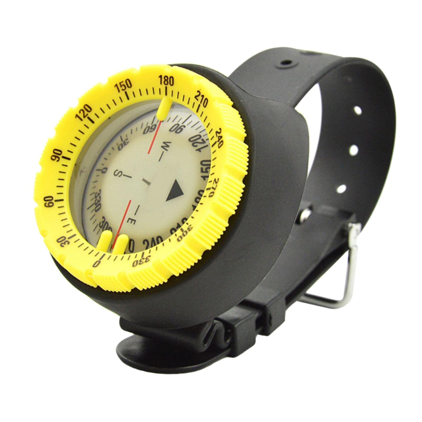 UJEAVETTE® Scuba Dive Underwater Wrist Compass Gauge Max Depth 50M Waterproof Yellow-picture-11